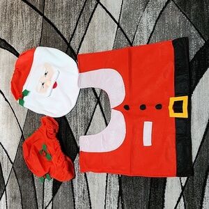 BATHROOM MERRY CHRISTMAS SANTA CLAUS SUIT 3 PIECE TOILET DECORATION ONE …